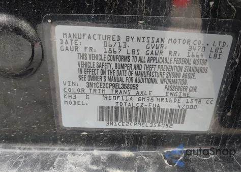 2014 Nissan Versa Note z USA, uszkodzony, nr VIN 3N1CE2CP9EL358052